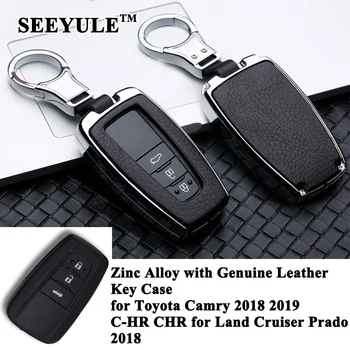 

1pc SEEYULE Zinc Alloy Car Key Case Cover Organizer Styling Accessories for Toyota Camry 2018 2019 C-HR CHR Land Cruiser Prado