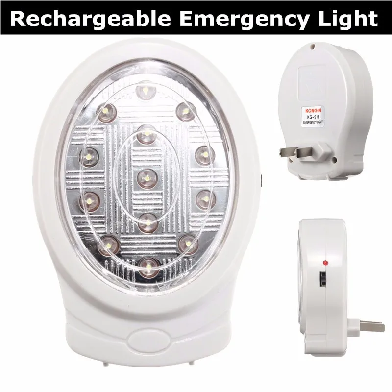 

Mising 13 LED Rechargeable Emergency Light Automatic Power 2W Failure Outage Lighting Lamp Bulb US PLUG White color