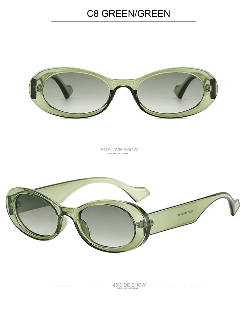 OEC CPO Vintage Oval Sunglasses Women Brand Designer Small Frame Sun Glasses Female Retro Black Yellow Round Eyewear UV400 O881