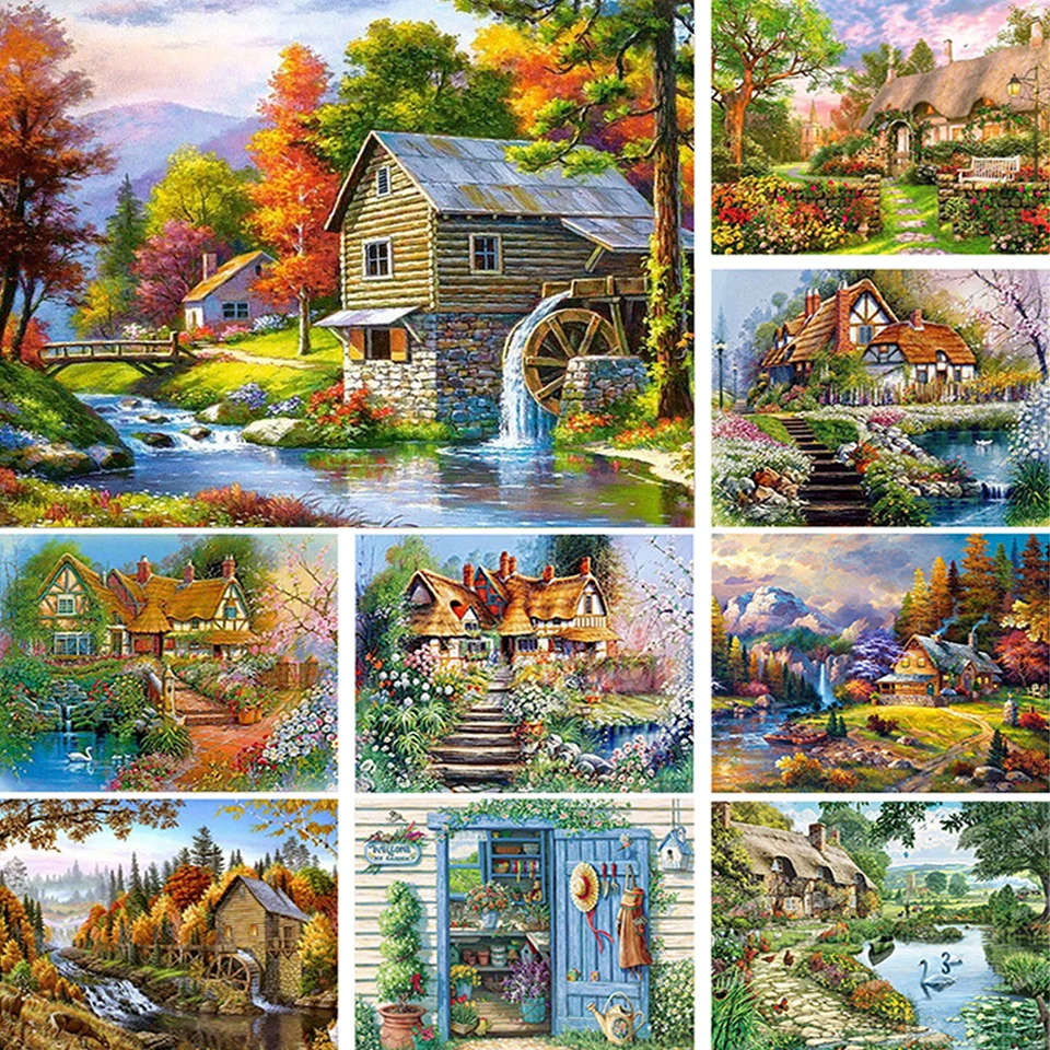 Full Drill Landscape Art 5D Diamond Painting Cross Stitch Embroidery Decor Home Full Drill Landscape Art 5D Diamond Painting Cross Stitch Embroidery Decor Home