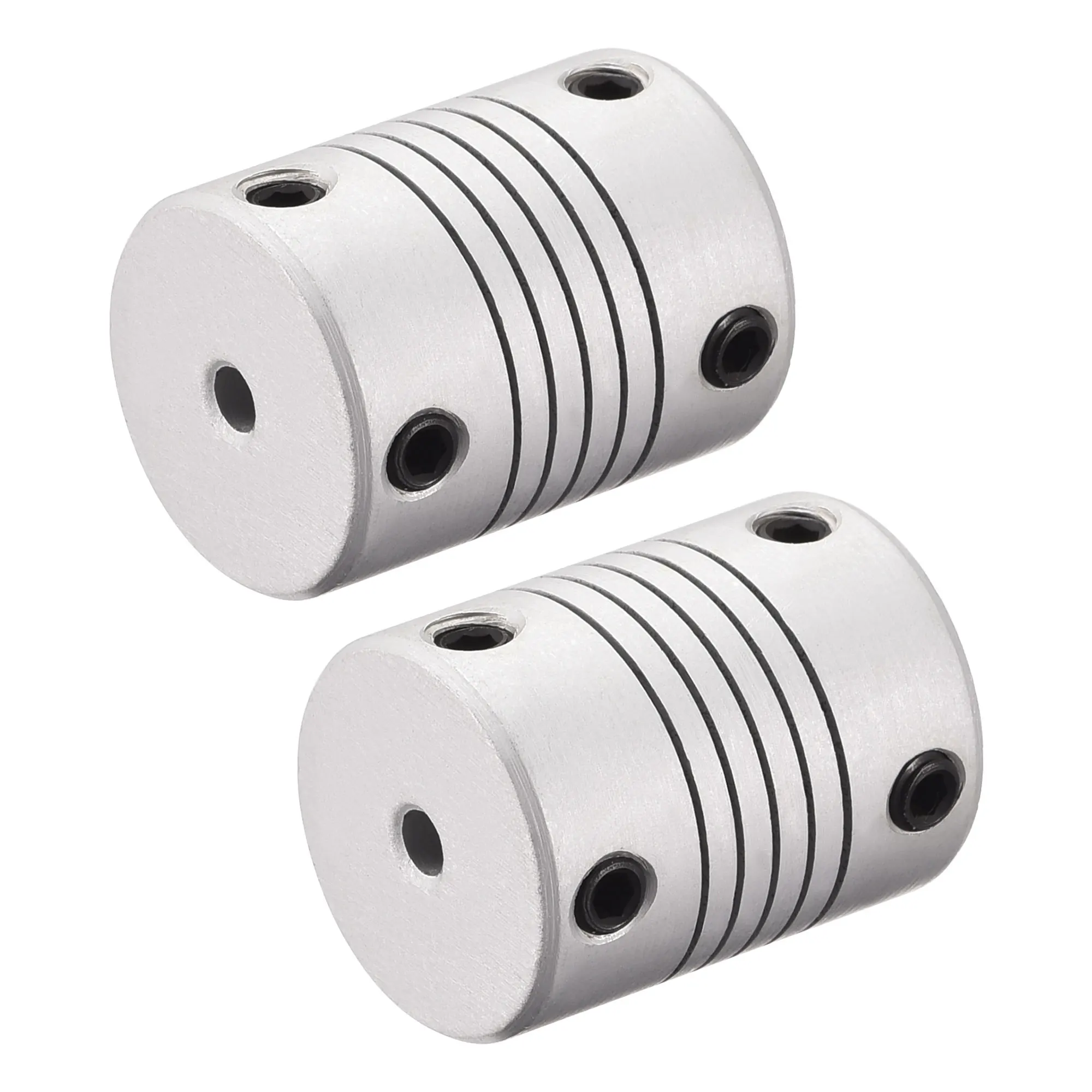 uxcell 2pcs 5mm to 6mm Aluminum Alloy Shaft Coupling Flexible Coupler Motor Connector Joint L25xD19 Silver 