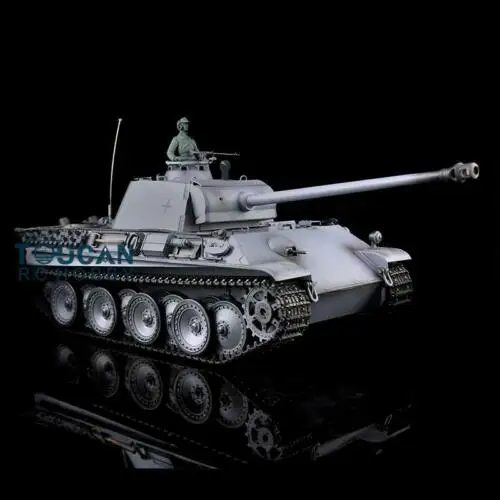 Henglong 1/16 серый 6,0 пластиковая пантера G rc Танк 3879 360 револьверная стальная коробка передач TH12680