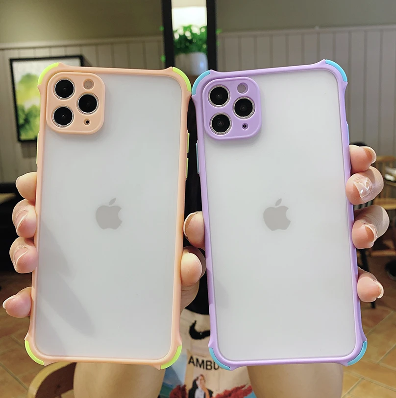 Luxury Shockproof Hard Case For Iphone 11 Pro Xs Max X Xr Matte Transparent Silicone Soft Case For Iphone 8 7 6s 6 Plus Se 2020 Luxury Shockproof Hard Case For Iphone 11 Pro Xs Max X Xr Matte Transparent Silicone Soft Case For Iphone 8 7 6s 6 Plus Se 2020
