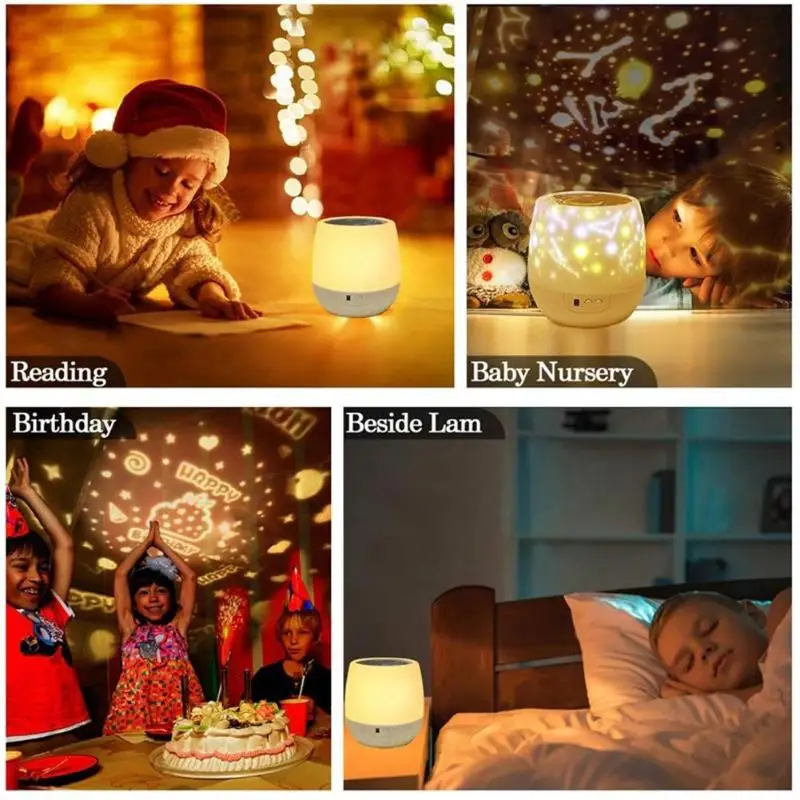 Rotating Projector Starry Sky Night Light Bedside Projector lamp Christmas Decoration home children‘s Night Light kid‘s gift