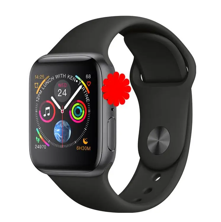 IWO 8 PLUS 44 мм часы 4 пульсометр чехол для смарт часов для apple iPhone Android телефон IWO 5 6 9 обновление не apple Watch - Цвет: black