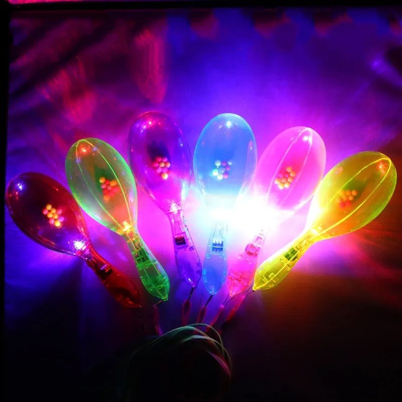 led switch sand ball children's flashing rattle luminous plastic hammer with colored lanyard creative props for games | Дом и сад