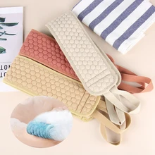 Двухсторонний задний ремешок длинная губка-скруббер для ванны Душ Спа Отшелушивание тела губка многоразовая из натурального волокна двухсторонние полоски