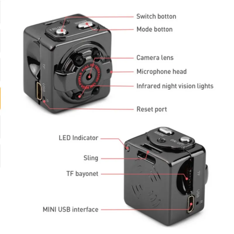 HD камера мини камера 1080p SQ8 микро уличная камера Спорт Видео ночного видения тела DVR DV датчик движения мини видеокамеры