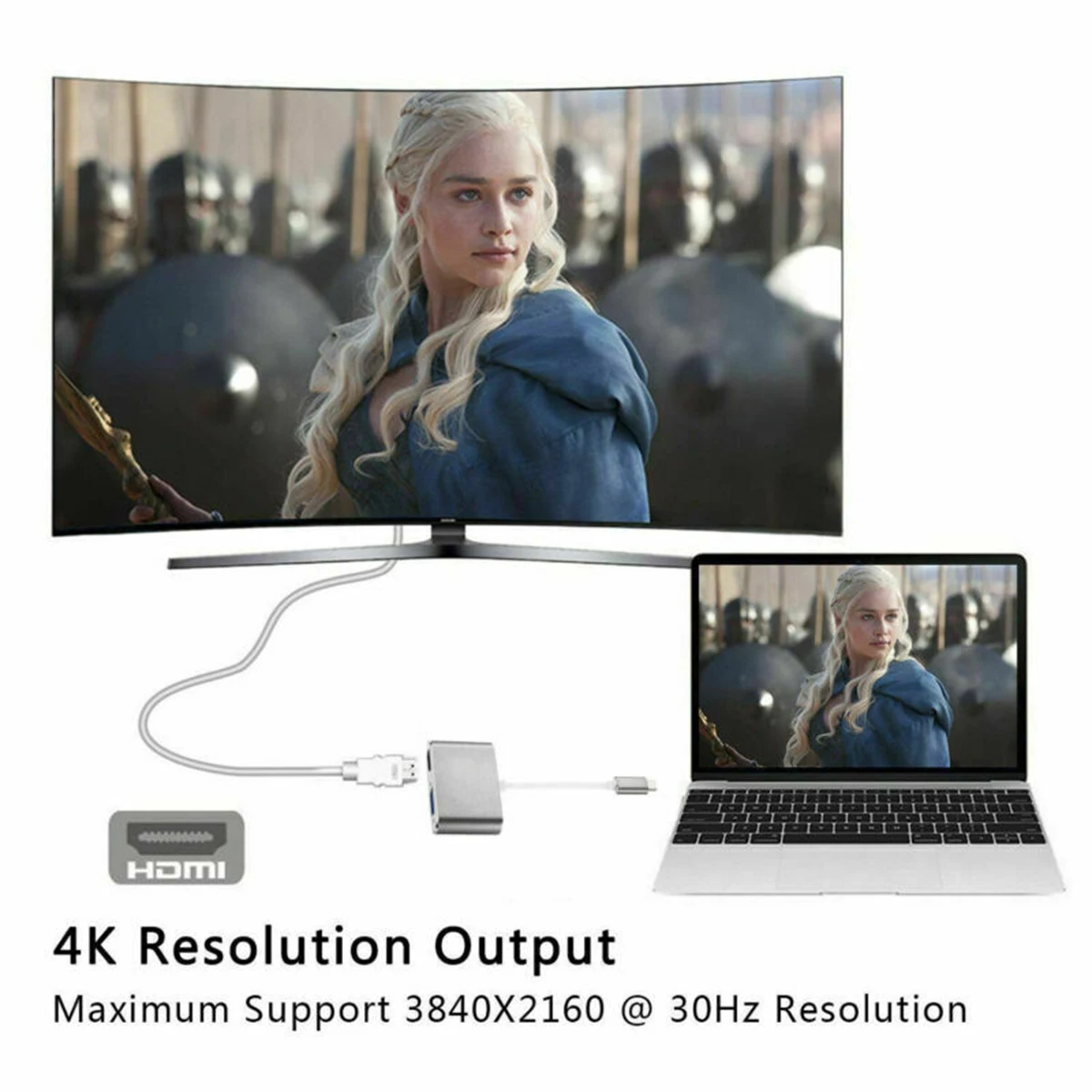 SOONHUA type C к VGA HDMI многопортовый адаптер конвертер Plug And Play VGA адаптеры-конвертеры для ноутбука