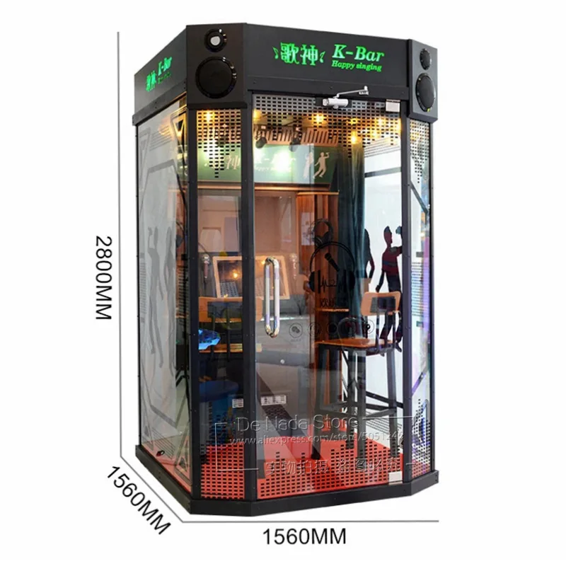 Мини кабина KTV управляемая монетами Jukebox развлекательная машина караоке аркадная