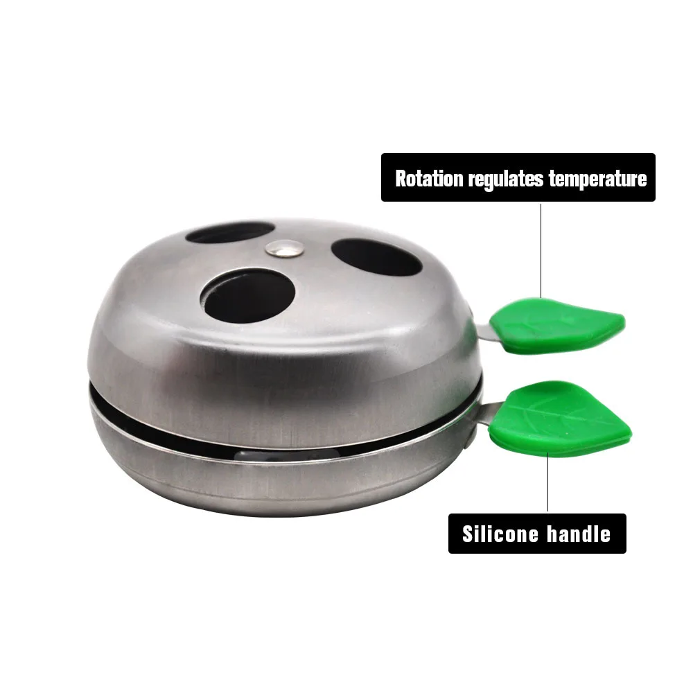 Metal Material Charcoal Stove Green leaf shape handle Accessories Windproof Tobacoo Hookah Shisha Charcoal Holder