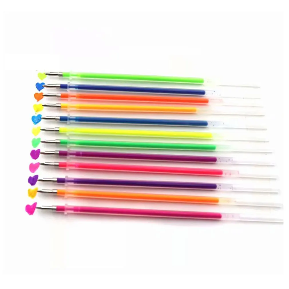 

48 Color/Set Multicolour Ballpoint Gel Highlight Pen Refill Set Colorful Shining Pen Refills For School Chancellory Boligrafos