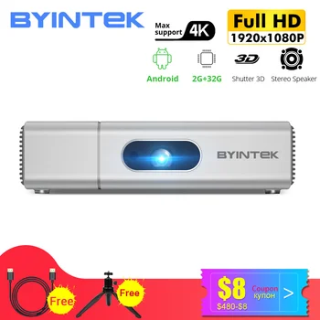 

BYINTEK U50 Pro 1920*1080P Full HD Mini 3D 4K Android Smart Wifi Portable lAsEr LED DLP Projector Proyector for Smartphone