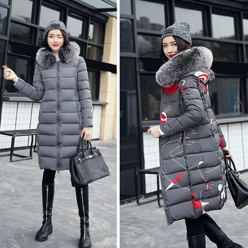 ##BUY 2019 Winter Women Hooded Coat Fur Collar Thicken Warm Long Parkas Female Plus Size 3XL Outerwear Parka Ladies Chaqueta Feminino