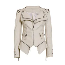 Women PU Leather Jacket Casual Gothic Punk Style Motorcycle Cool Jackets Slim Rivet Autumn Female Fashion Winter Coat Outwears