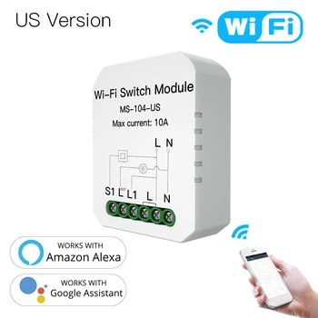 

DIY WiFi Smart Home Light Switch Single Pole 3 Way 1 Gang Module Support Tuya Alexa and Google
