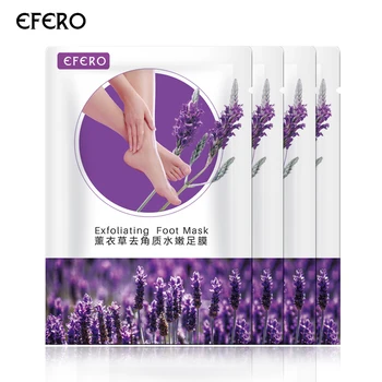 

EFERO 5pair Lavender Peeling Foot Mask for Legs Feet Mask Exfoliating Socks for Pedicure Anti Crack Heel Remove Skin Foot Patch