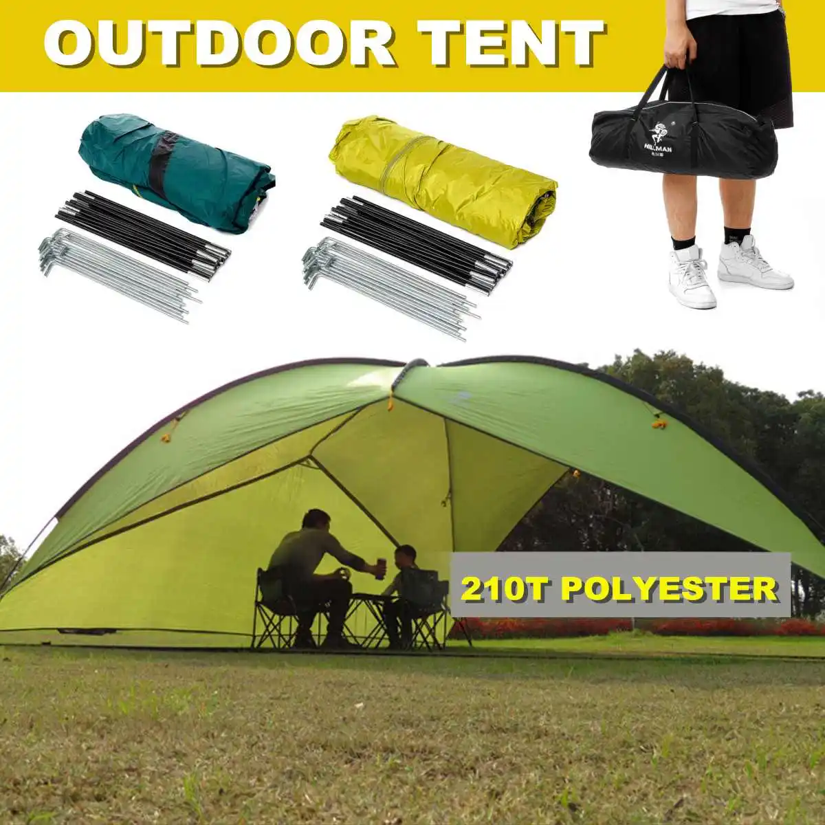 

Outdoor Camping Tents Family Big Size Folding Automatic Easy Open Beach Hiking Tent Large Camp Tents Shade Waterproof 4.8X4.8M