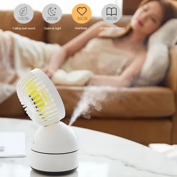 

Spray Cooling Fan USB Small Fan Desktop Rechargeable Folding Fan Spray Humidification-blue for School, Office, Outdoor Sport