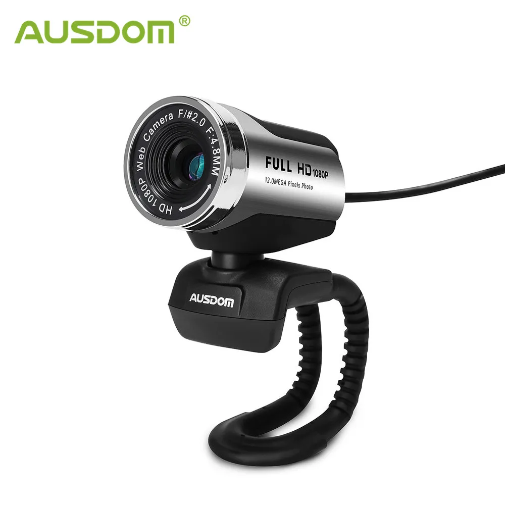 Ausdom AW615 1080P Веб-камера Встроенный микрофон с USB 2,0 для ноутбука прямая трансляция видео конференции работа Компьютерная камера - изображение