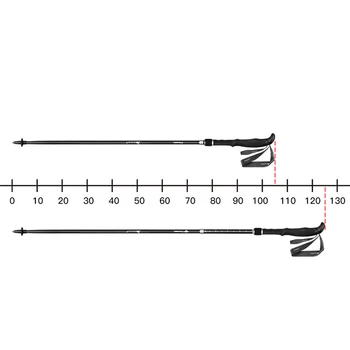 

Travel Trekking Pole 1pc Supply Bag Ultralight Folding Adjustable Carbon Fiber