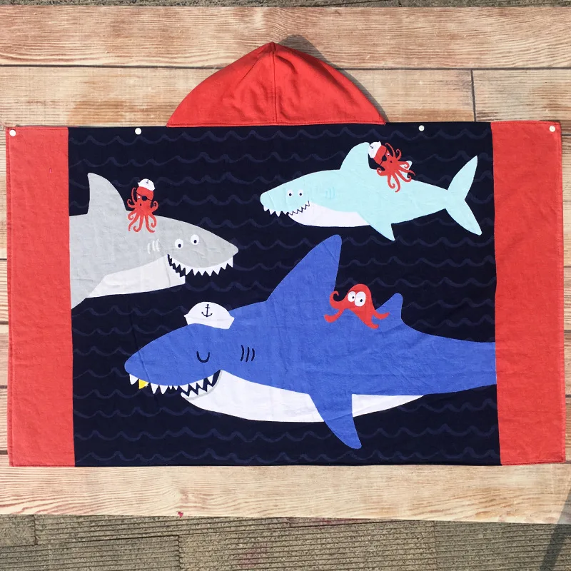 Зеленый Beach Towel Euro-American Cartoon Formaldehyde-free Children Gauze Cotton Adult Can Wear Bath Towel Cloak Lengthened 127*76cm - Цвет: Зеленый