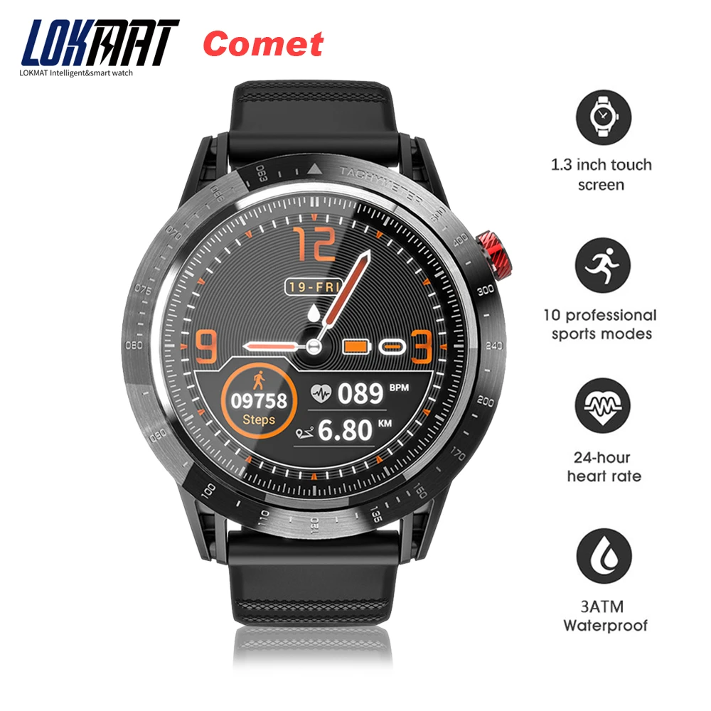 LOKMAT Comet 1.3'' Smart Watch Full Touch Watch Heart Rate/Blood Pressure  Monitoring Fitness Tracker Waterproof Sport Smartwatch - AliExpress  Consumer Electronics