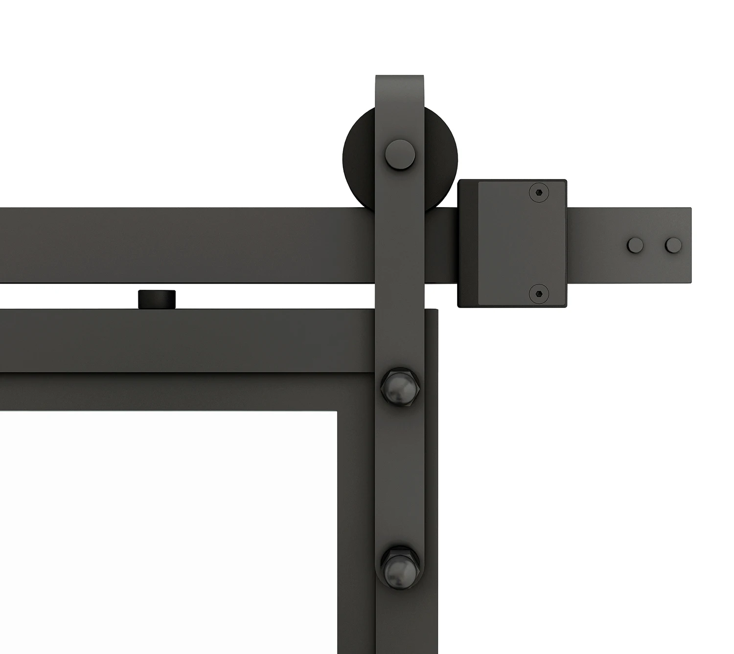 DIYHD TSD01 30in Black Framed Clear Glass Sliding Barn Door Slab,Tempered Assembled Prehung Glass Door Panel
