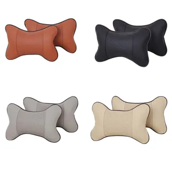 

1PC Leather Car Neck Pillows Super Soft Leather Breathable Mesh Auto Car Neck Rest Headrest Cushion Pillow for Auto Car Seat