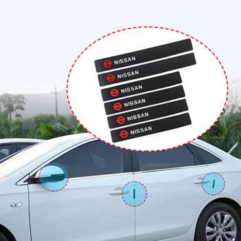 

6pcs Rubber Bumper Strip Car Door Rearview Mirror Sticker Accessories For Nissan Qashqai Tiida Teana Skyline Juke Altima X-trail