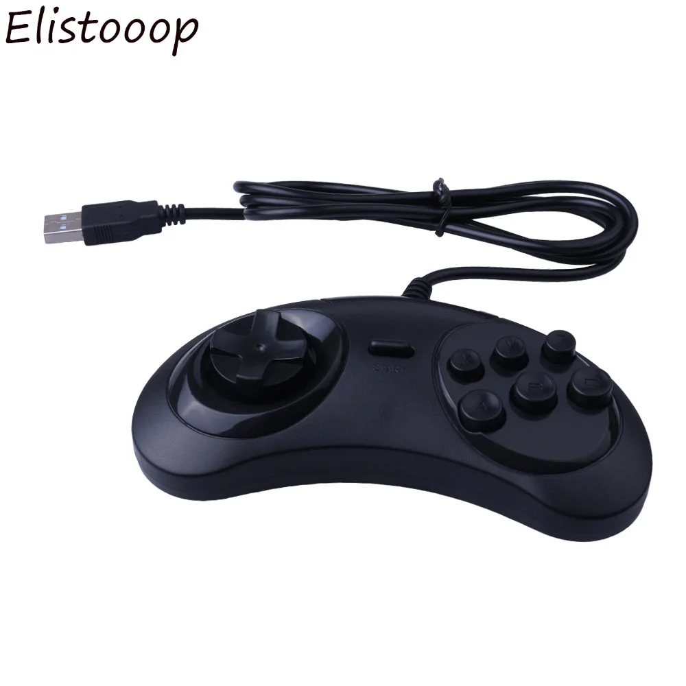 Wired SEGA USB Classic Gamepad USB Game Controller 6 Buttons Joypad for SEGA Genesis/MD PC/2 Y1301 /MAC Mega Drive 