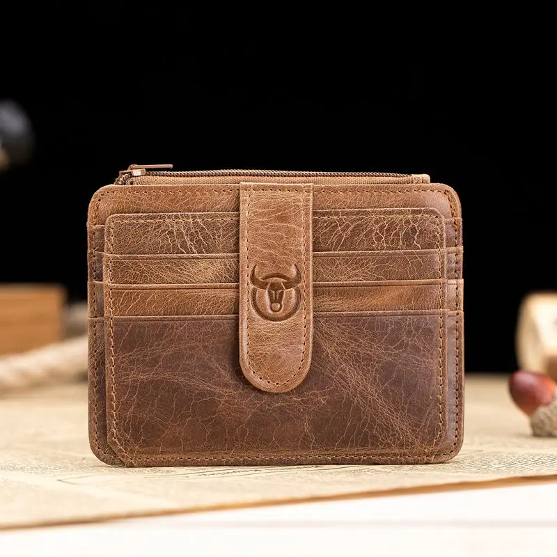 LJL-BULLCAPTAIN Men Wallet Business Card Holder leather pickup package bus card holder Slim leather multi-card-bit 01