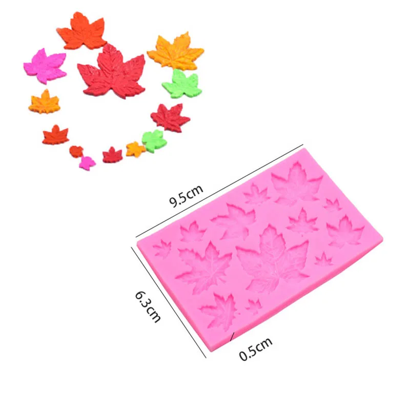 1Pcs 3D Sugarcraft Аксессуары для выпечки силиконовые формы кленовый лист формы 13 полостей для мыла Конфеты Шоколад льда торт - Цвет: 1Pcs