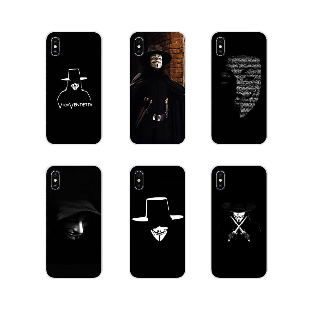 For Xiaomi Redmi 4A S2 Note 3 3S 4 4X 5 Plus 6 7 6A Pro Pocophone F1 Accessories Cases Covers Vendetta Anonymous Guy Fawkes Mask | Мобильные