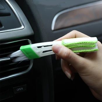 

Long Durable 2 In 1 Double Slider Car Air-conditioner Outlet Cleaning Tool Outlet Window Cleaning Multi-purpose Brush