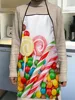 Custom Candy Pattern Kitchen Apron Dinner Party Cooking Apron Adult Baking Accessories Waterproof Fabric Printed Cleaning Tools 5
