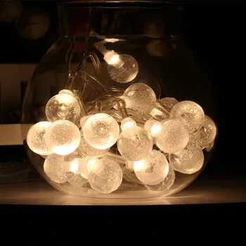 

LED Bubble round Ball Lighting Chain Crystal Ball Flashing Light Valentine's Day Bedroom Room INS Decorative String Lights Batte