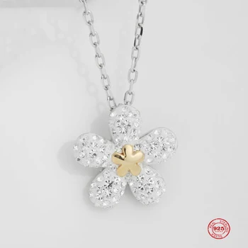 

2020 New Fashion Charm Sterling Silver Original 1:1 Copy, Modern Fashion Small Fresh Flower Necklace Female Luxury Jewelry Gifts
