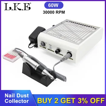 

LKE 2in1 High efficiency Multifunction UV LED Nail Lamp With 30000RMPD Nail Drill Vacuum Cleaner Manicure Fan Tools