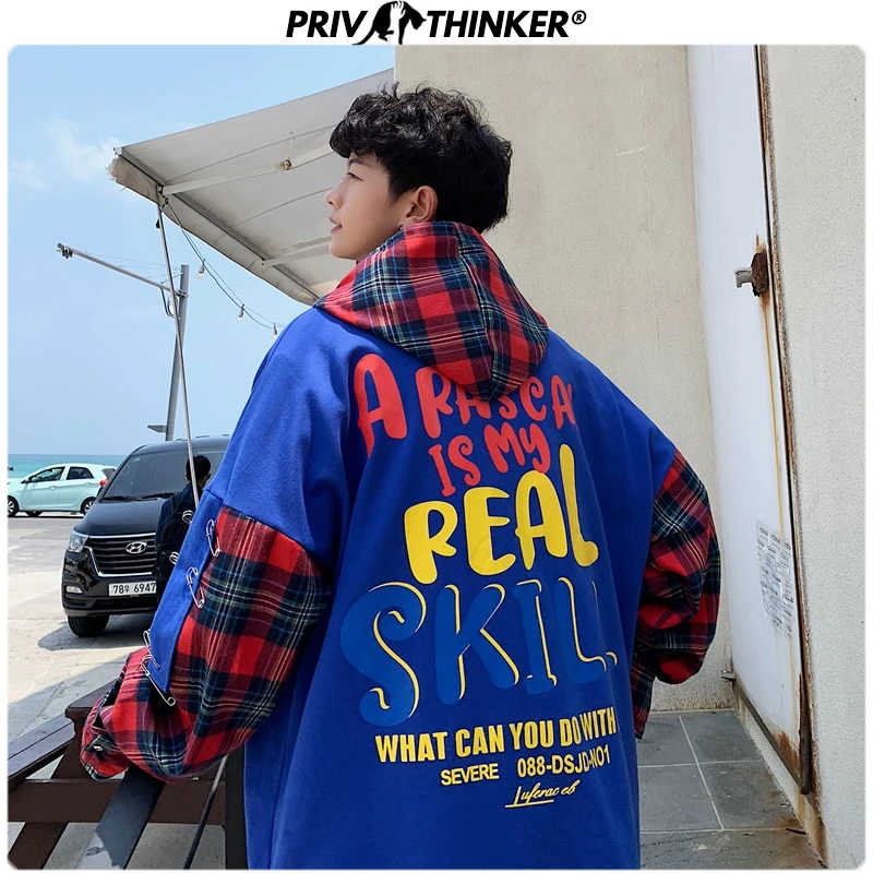 

Privathinker Men Print 2019 Patchwork Hip Hop Hooded Sweatshirts Mens Streetwear Autumn Fashion Colorful Male Loose 5XL Hoodies