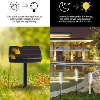 

Solar Lawn Light Tube Acrylic Bubble Path Turf Landscape Decoration Garden Branch Stand Light Light Set