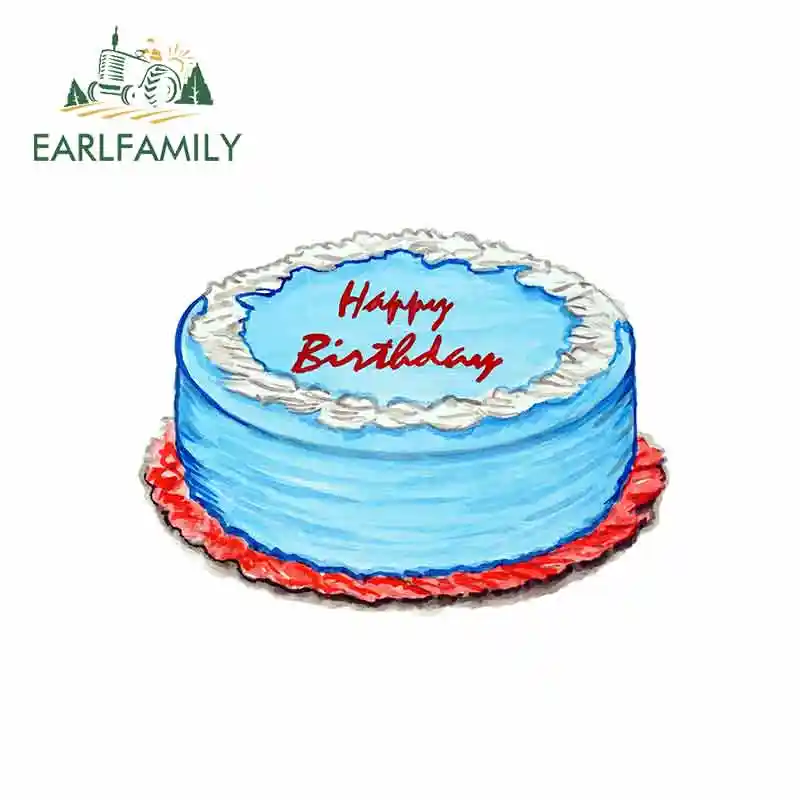 Earlfamily 13cm X 9 6cm Gateau D Anniversaire Graphiques Drole Voiture Autocollants Pare Chocs Coffre Ordinateur Portable Porte Murale Bricolage Fete D Anniversaire Voiture Decalcomanies Aliexpress