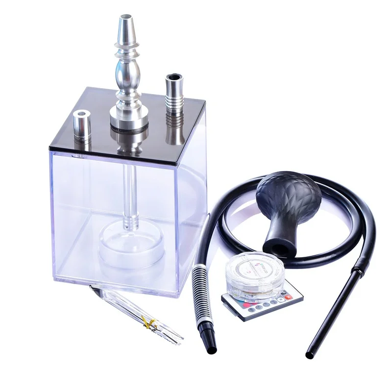 Acrylic Mini Hookah Shisha with Led Light Portable Hookah Shisha Narguile  Nargile Smoking Water Pipe Sheesha Chicha Accessories