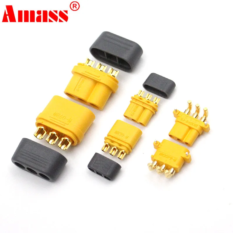 Spina connettore maschio femmina MR30 da 2 pezzi con guaina spina a banana per batteria Lipo RC aereo multicopter RC
