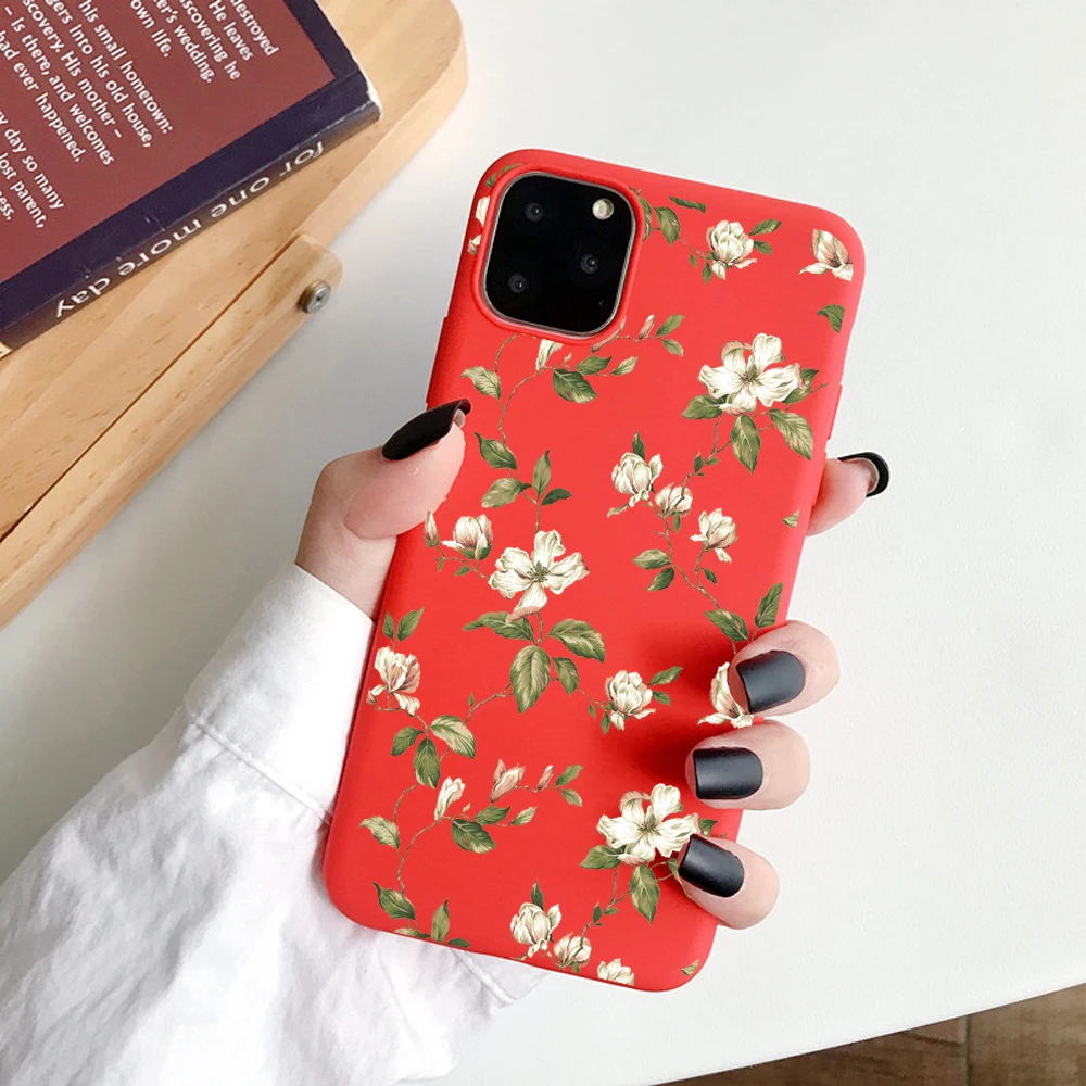 Чехол для телефона Apple iPhone X 6s 7 8 Plus SE 2020 мягкий чехол из тпу с цветами XR XS 11Pro Max