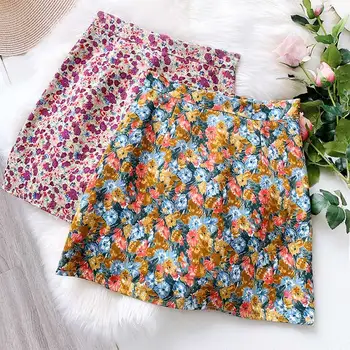 

Small Floral Hip Package Mini Skirts Women High Waist A-line Painting Style Short Skirts Female 2020 Summer Korean Lady Bottoms