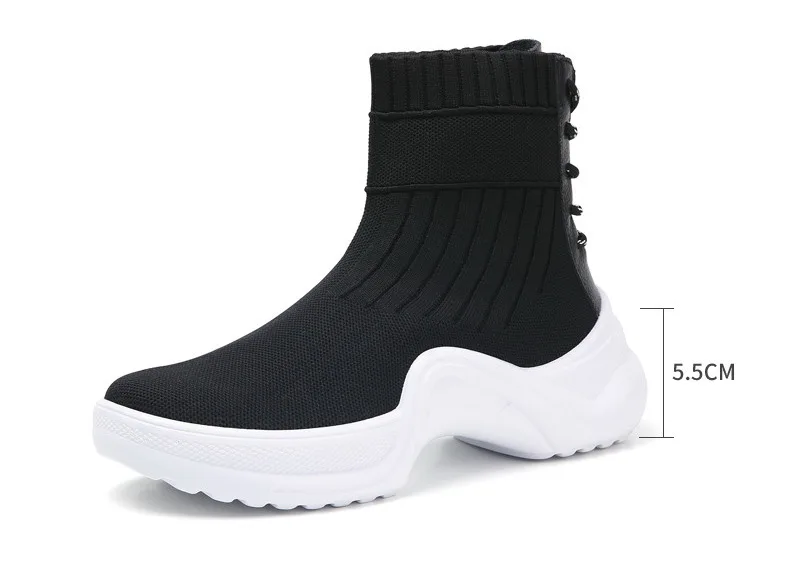 Autumn Winter Women Boots Comfortable Fashion Ankle Snow Boots Women Winter Keep Warm Lace-up Ladies Sock Boots