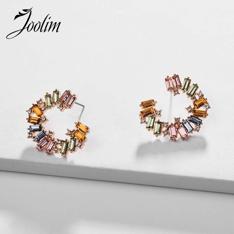 Joolim красочные стеклянные серьги-гвоздики Великолепная Серьга для женщин