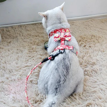

Cat Dog Collar Harness Leash Cat Chest Strap Adjustable Pets Traction Rope Pet Harness Belt Kitten Cats Products