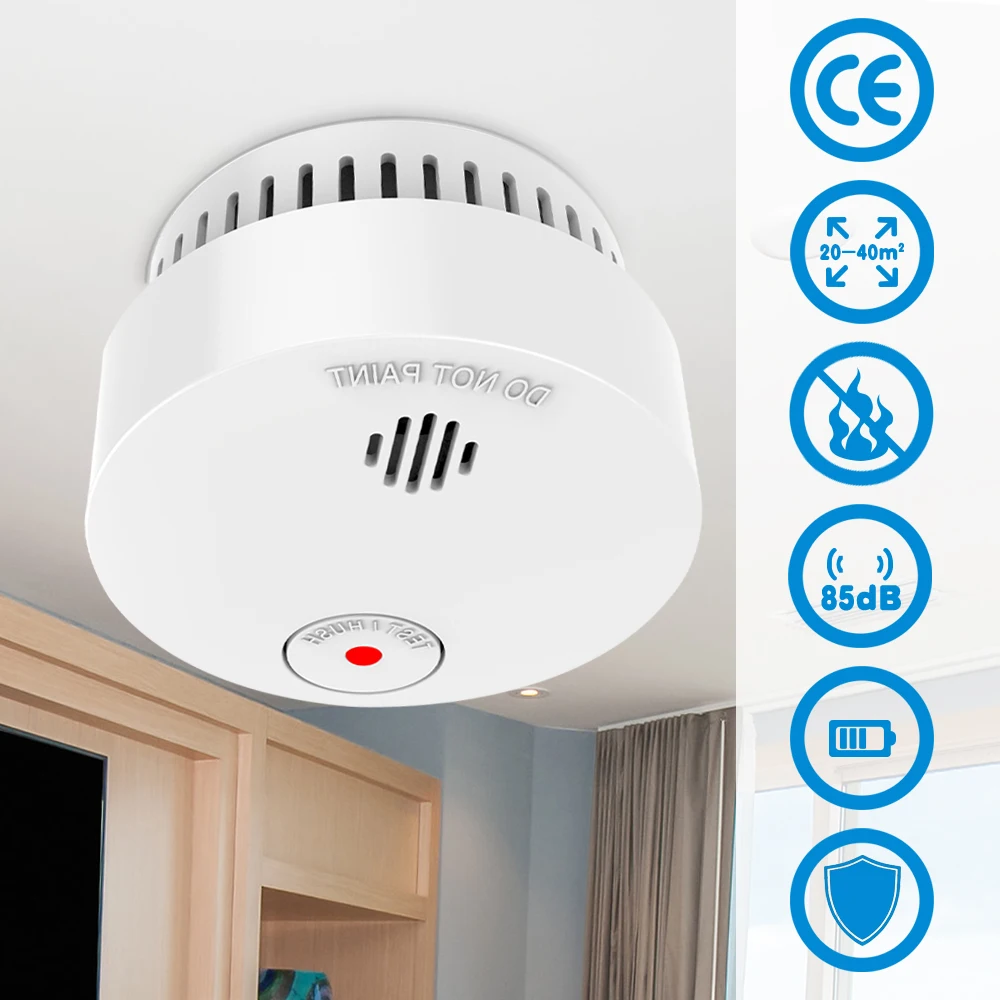 CPVan SM01 Smoke Detector Wireless Fire detector 10 Year Battery Smoke Sensor EN14604 CE Certified Detector Sensor rookmelder